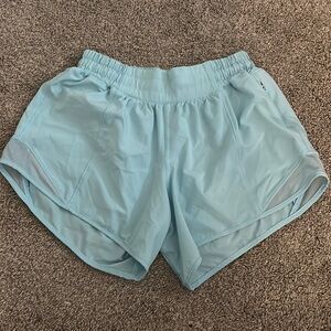 lululemon icing blue 4 inch shorts (no liner)